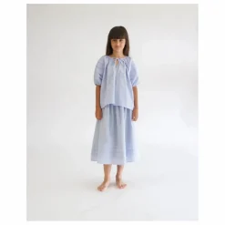 Blouse Plissée | Bleu Clair