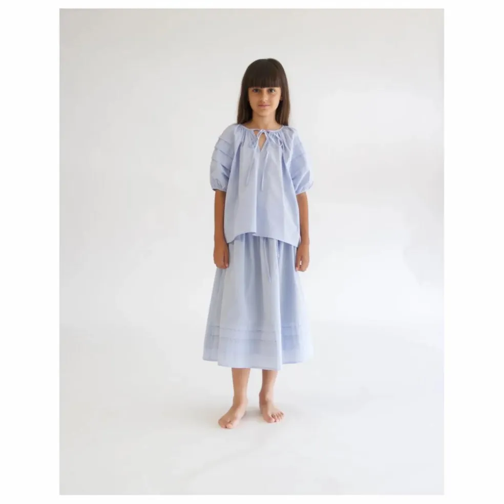 Blouse Plissée | Bleu Clair
