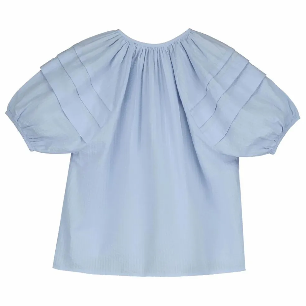 Blouse Plissée | Bleu Clair