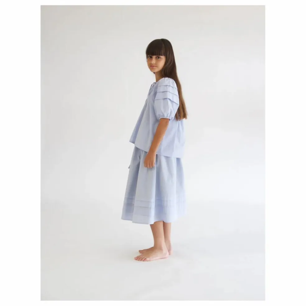 Blouse Plissée | Bleu Clair