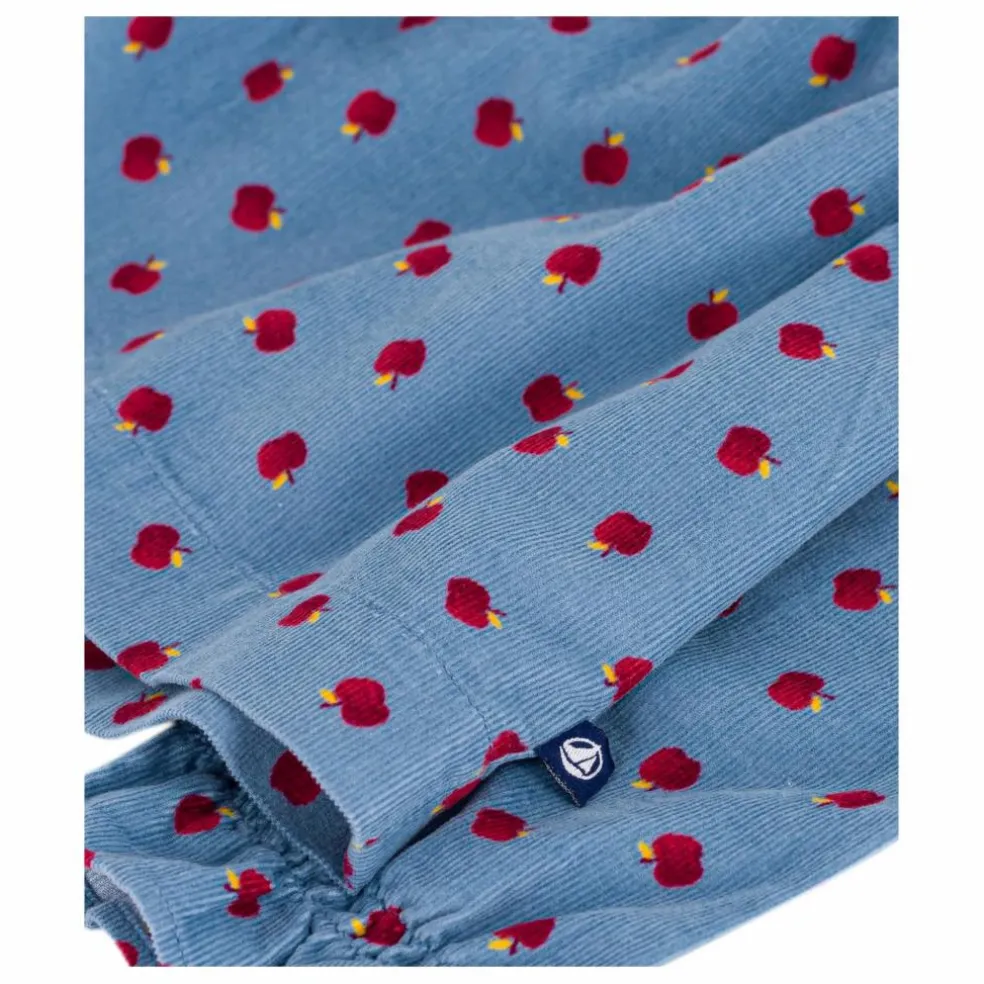 Blouse Pommes Velours Côtelé | Bleu