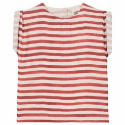 Blouse Rayée Gaze de Coton | Rouge