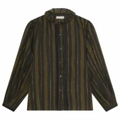 Blouse Rustic Charm Anika Voile de Coton | Vert kaki