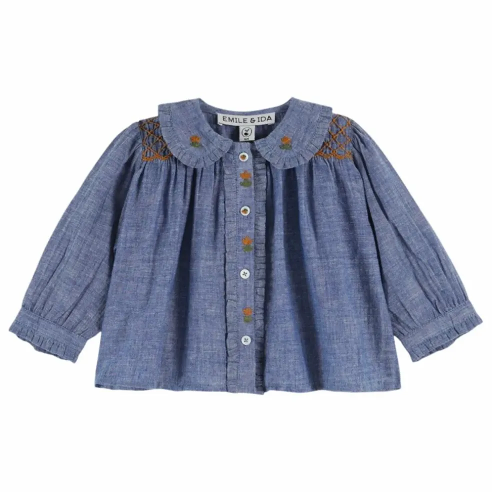 Blouse Smockée | Bleu