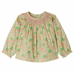 Blouse Smockée Griotte Liberty Coton Bio | Ecru