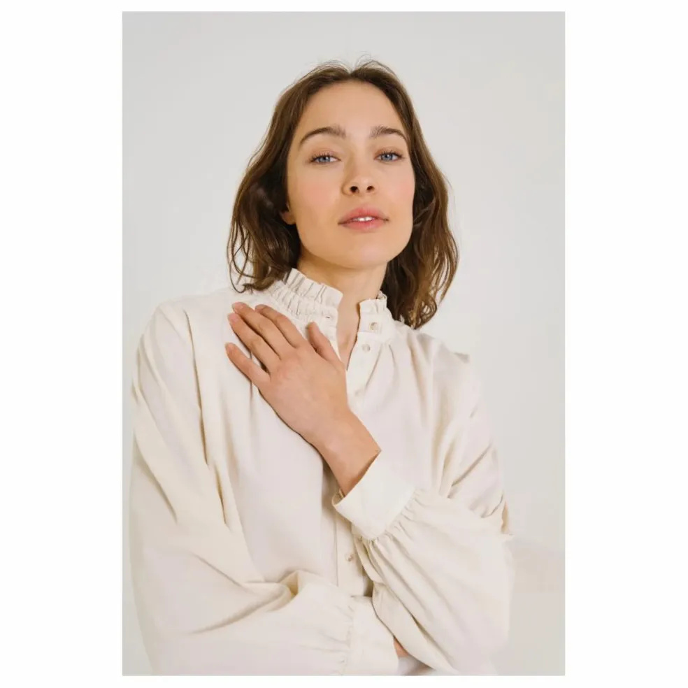 Blouse Soline Velours Milleraies | Ecru