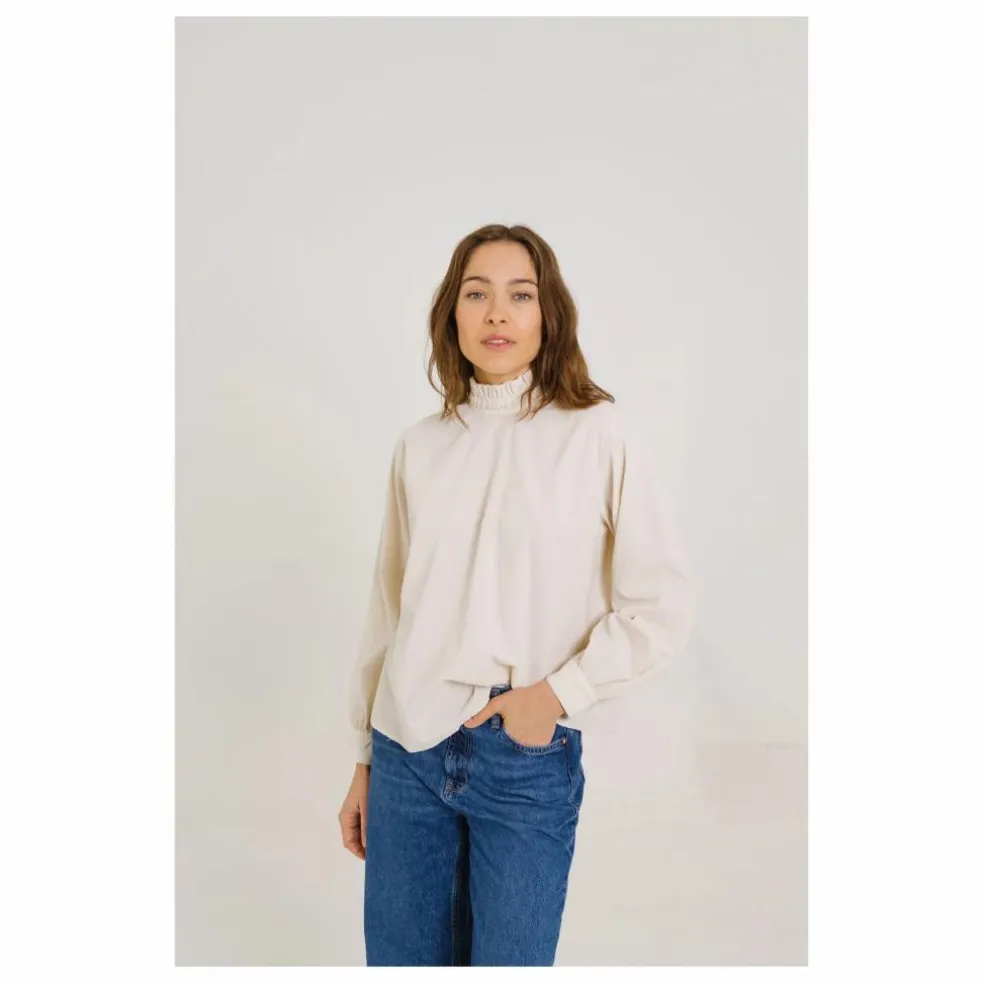 Blouse Soline Velours Milleraies | Ecru