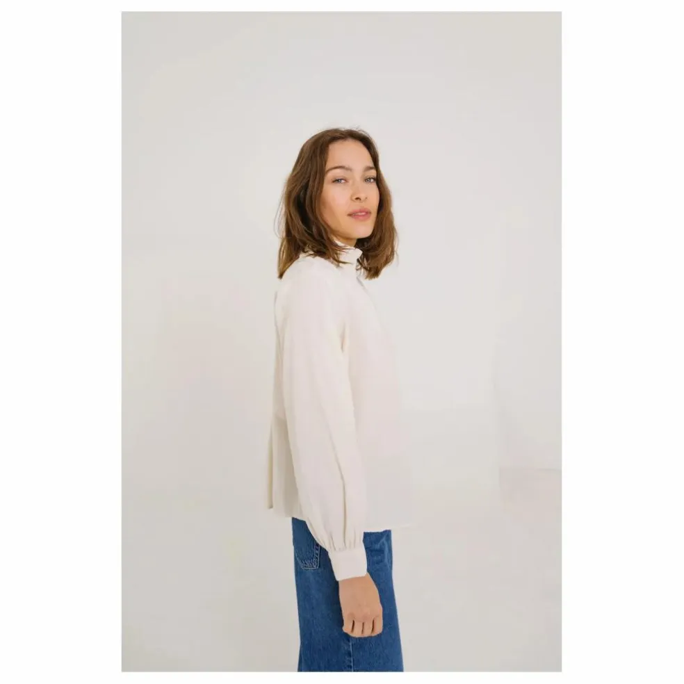 Blouse Soline Velours Milleraies | Ecru