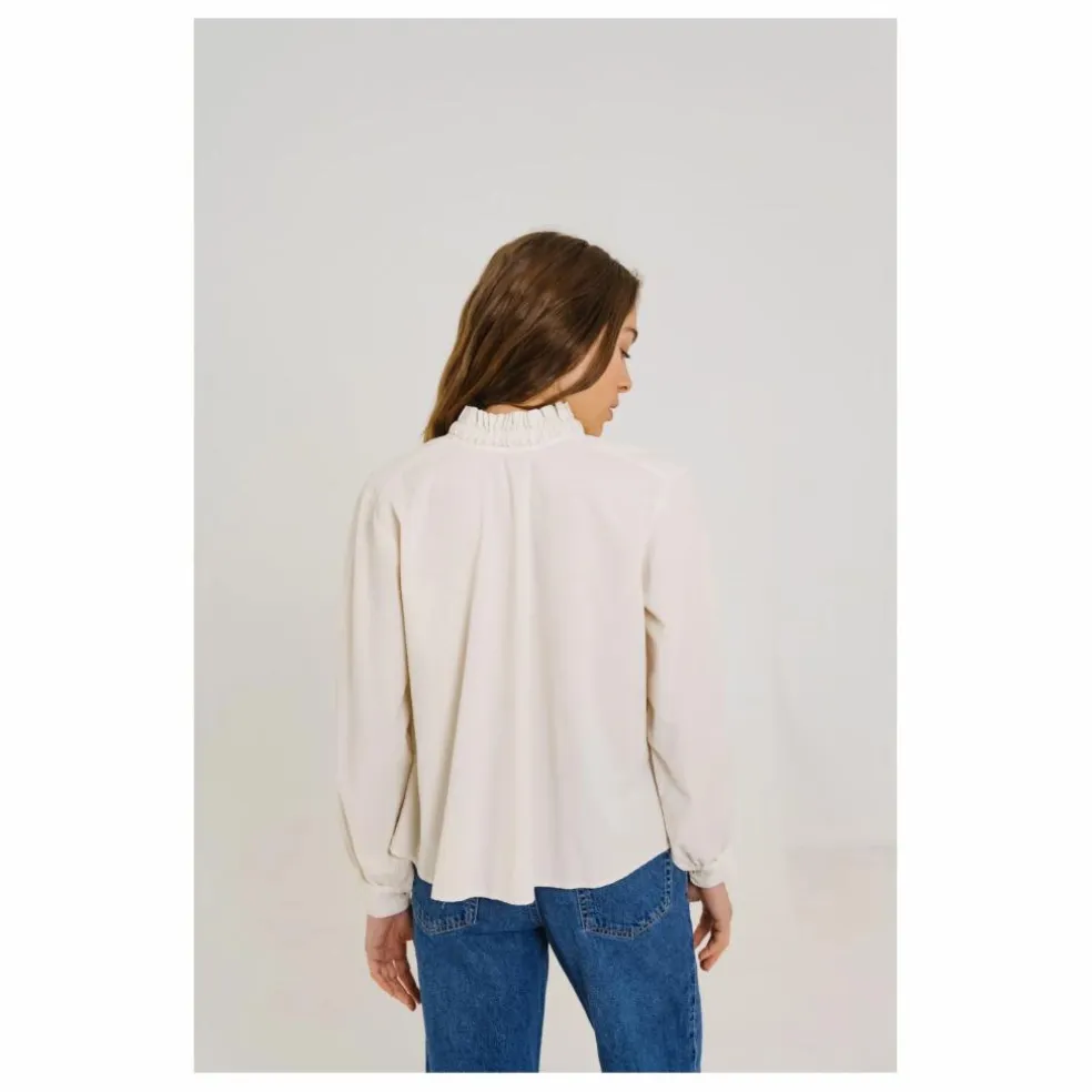 Blouse Soline Velours Milleraies | Ecru