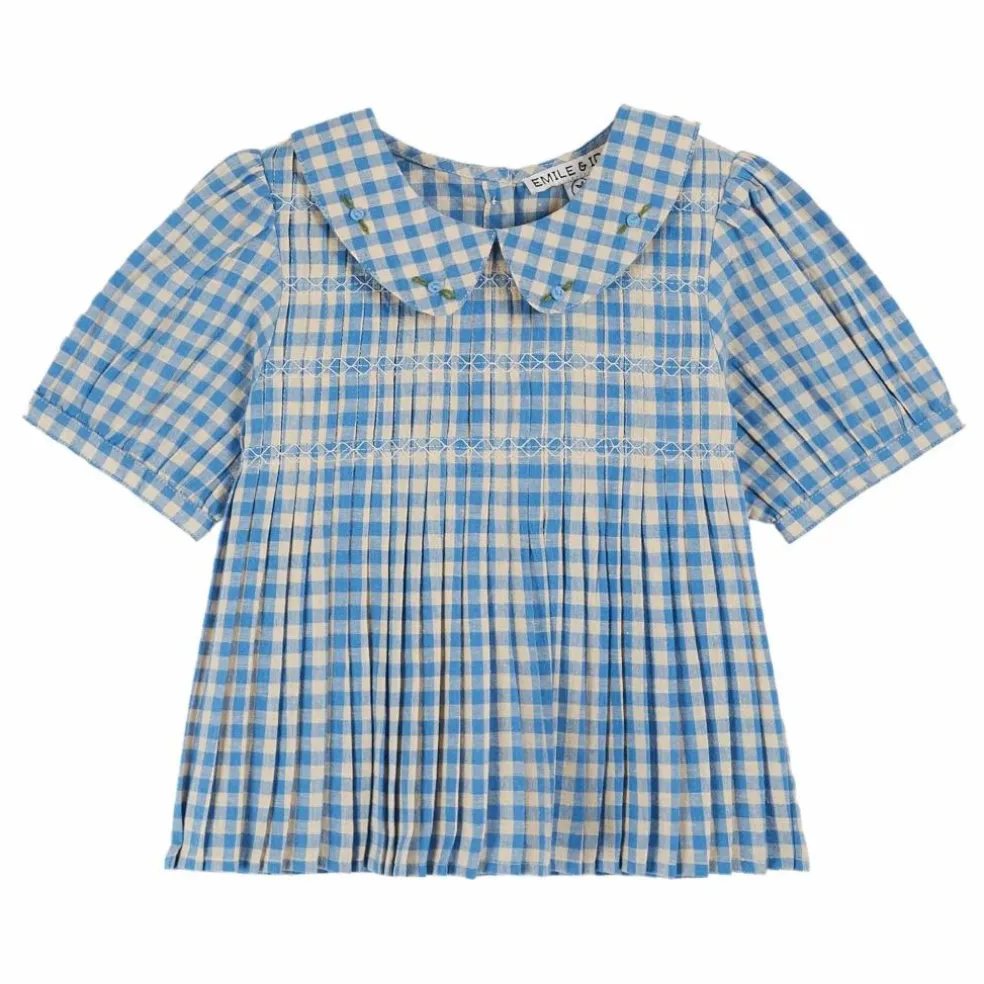 Blouse Swockée Vichy Lagon | Bleu