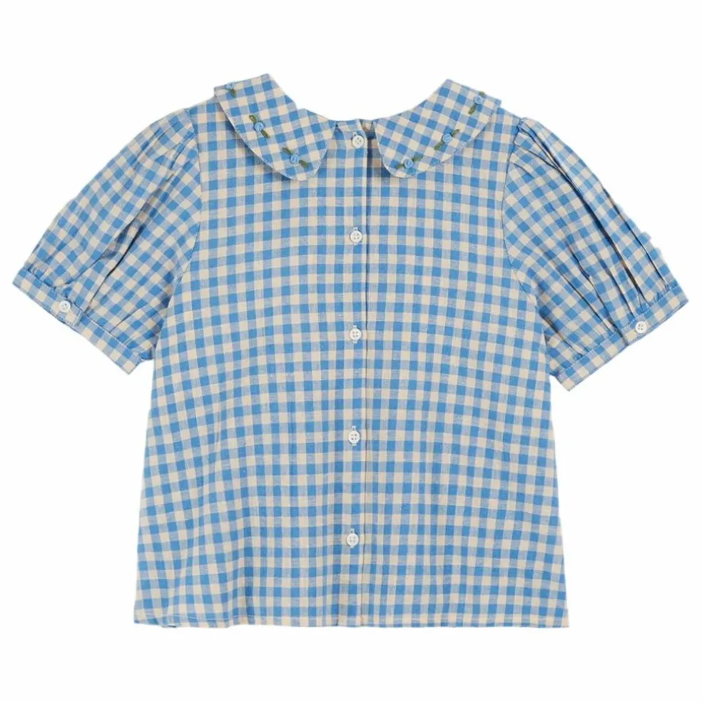 Blouse Swockée Vichy Lagon | Bleu