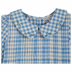 Blouse Swockée Vichy Lagon | Bleu