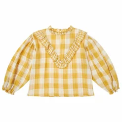 Blouse Vichy | Jaune moutarde