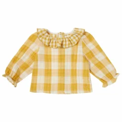 Blouse Vichy Baby | Jaune moutarde