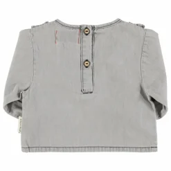 Blouse Volants Chambray | Gris
