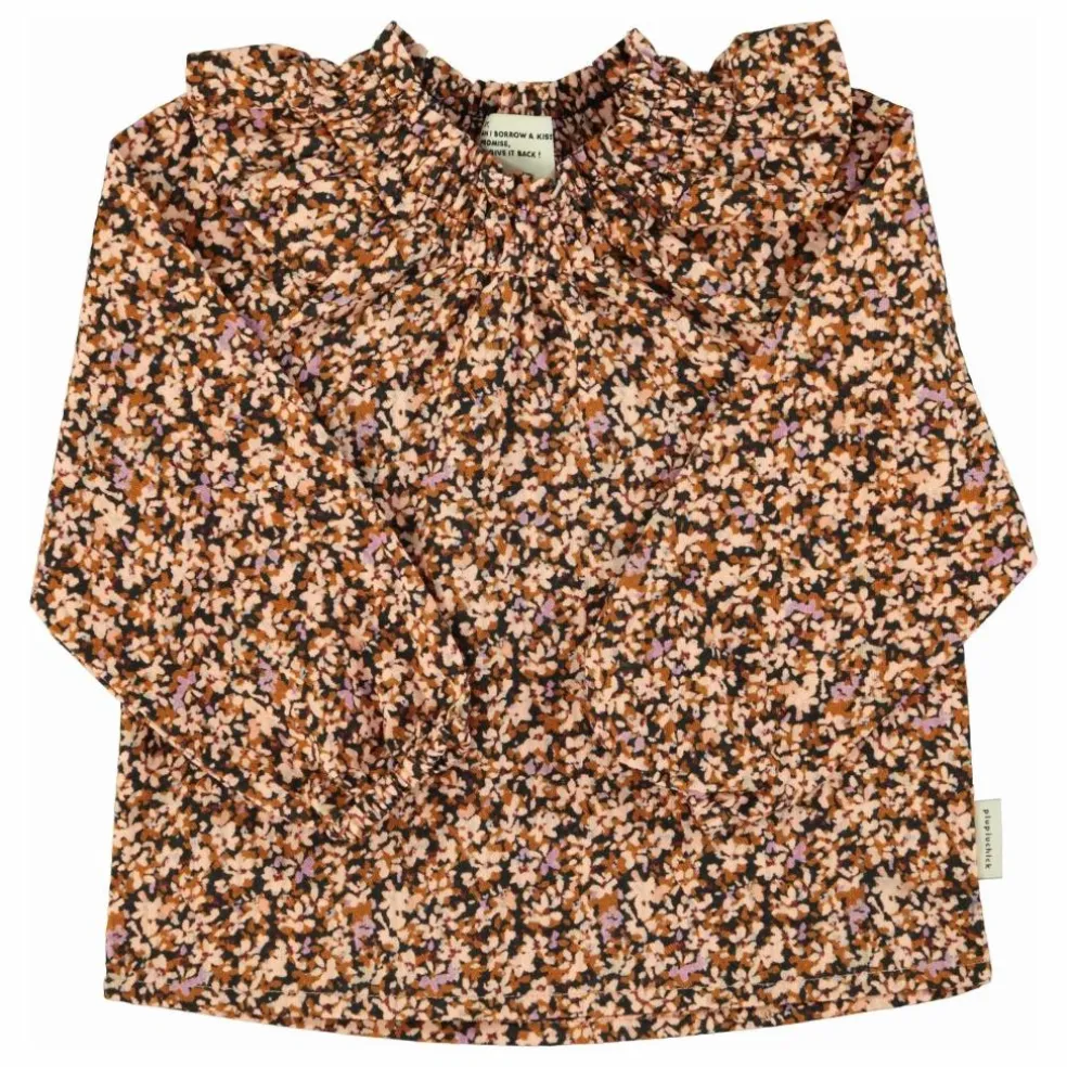 Blouse Volants Fleurie | Noir