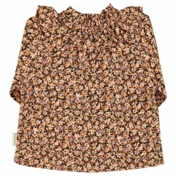 Blouse Volants Fleurie | Noir