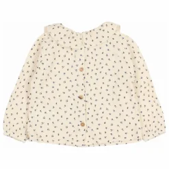 Blouse Volants Gaze de Coton Bio | Ivoire
