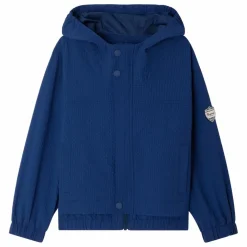 Blouson à Capuche Lenny Carreaux Seersucker Fibres Recyclées | Bleu indigo