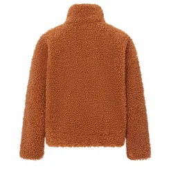 Blouson boutonné en sherpa boxy | Brique