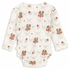 Body Cache Cœur Minnie Chiens Pointelle Coton Bio | Ecru