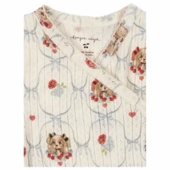 Body Cache Cœur Minnie Chiens Pointelle Coton Bio | Ecru