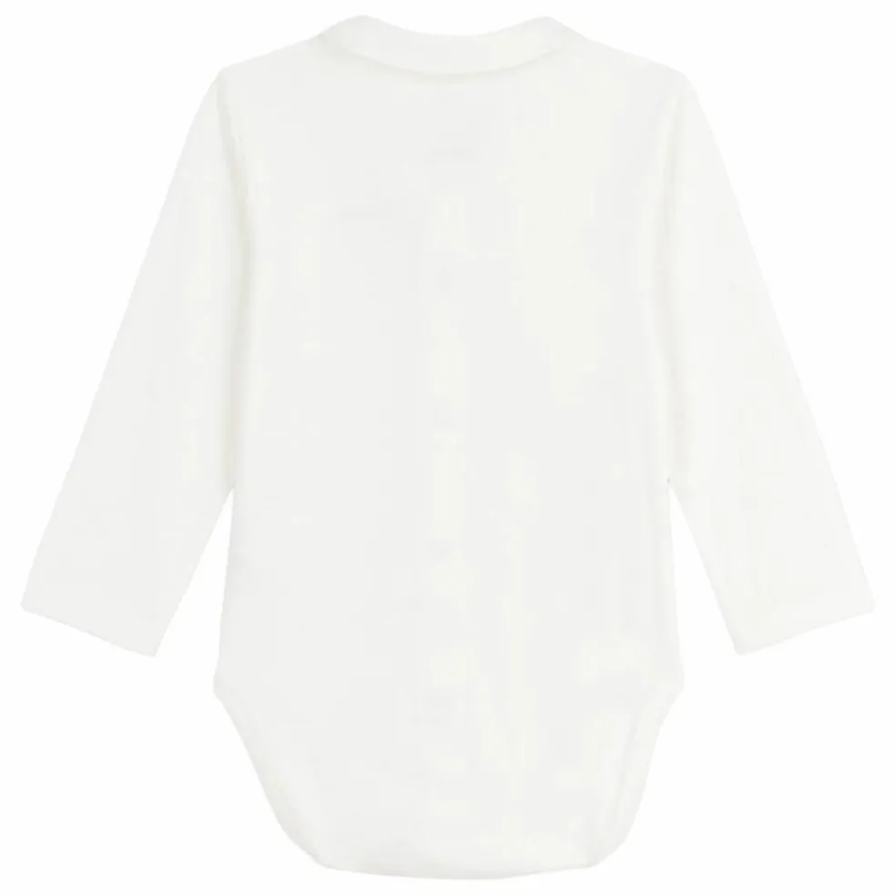 Body Col Brodé Coton Bio | Bleu