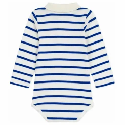 Body Col Polo Rayé Coton Bio | Ecru
