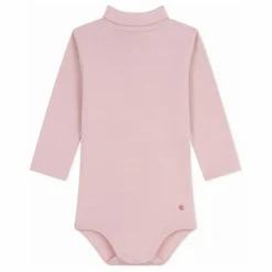 Body Col Roulé Uni Coton Bio | Rose pâle