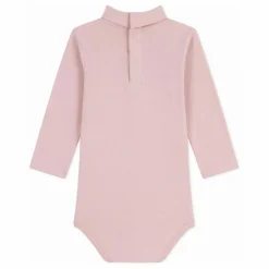 Body Col Roulé Uni Coton Bio | Rose pâle