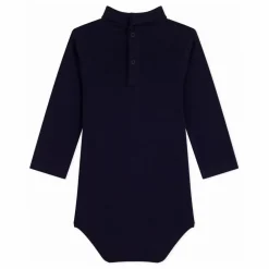Body Col Roulé Uni Coton Bio | Bleu nuit