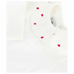 Body Col Volants Cœurs Coton Bio | Blanc