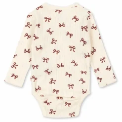 Body Croisé Minnie Nœuds Pointelle Coton Bio | Beige