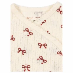 Body Croisé Minnie Nœuds Pointelle Coton Bio | Beige