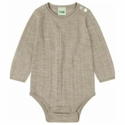 Body Côtelé Laine de Mérinos | Beige chiné
