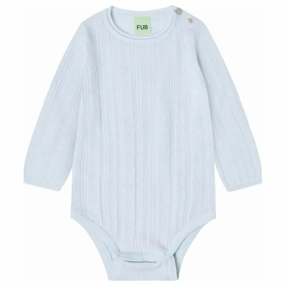 Body Côtelé Laine de Mérinos | Bleu pâle