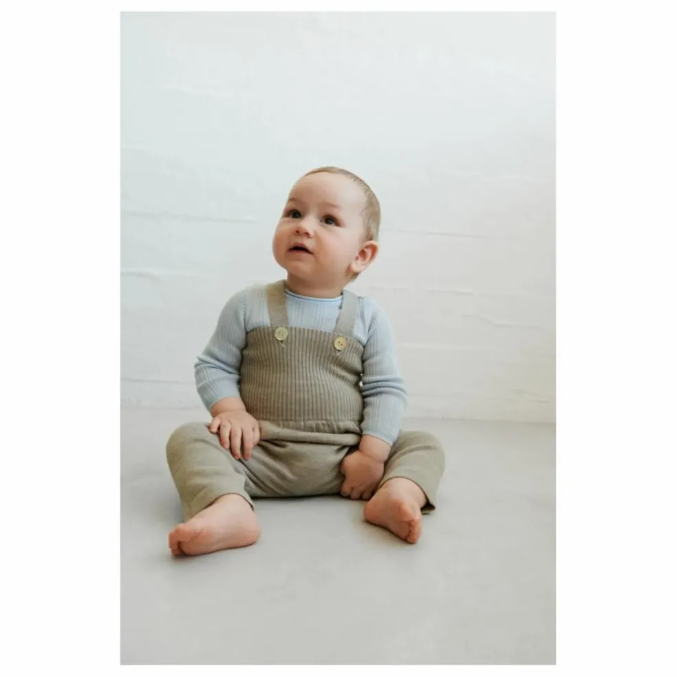 Body Côtelé Laine de Mérinos | Bleu pâle