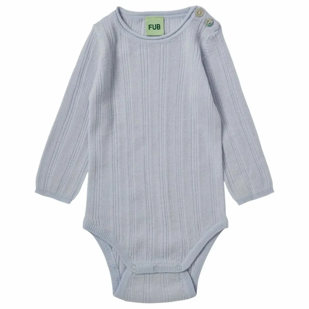 Body Côtelé Maille Extra Fine Laine Mérinos | Bleu ciel