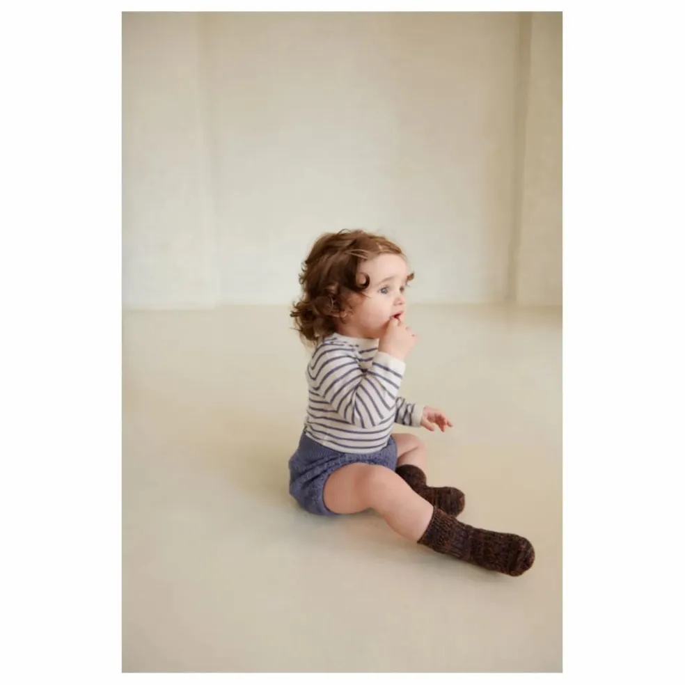 Body Côtelé Marinière Maille Extra Fine Laine Mérinos | Violet