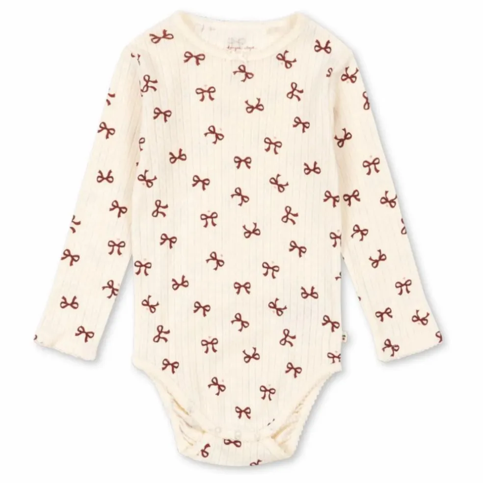 Body Minnie Nœuds Pointelle Coton Bio | Beige
