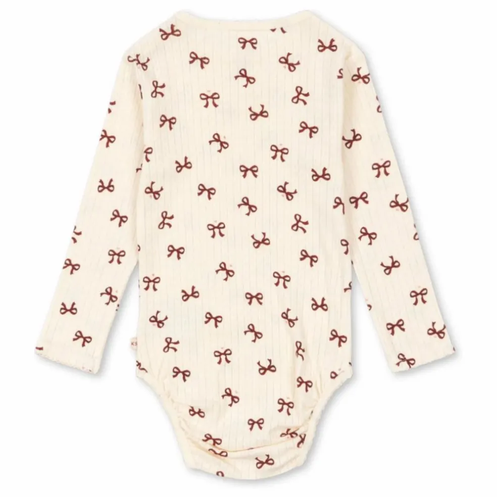Body Minnie Nœuds Pointelle Coton Bio | Beige