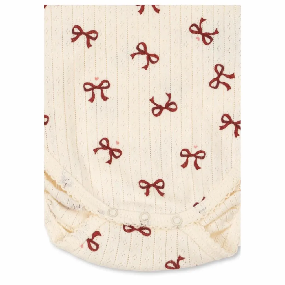 Body Minnie Nœuds Pointelle Coton Bio | Beige