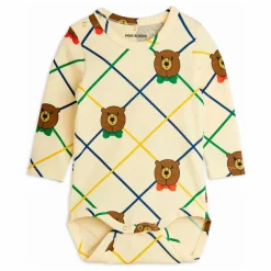 Body Ours Carreaux Coton Bio | Ecru