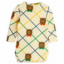 Body Ours Carreaux Coton Bio | Ecru