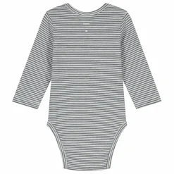 Body Rayures Coton Bio | Bleu gris