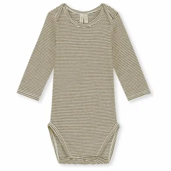 Body Rayures Coton Bio | Brun kaki