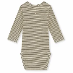 Body Rayures Coton Bio | Brun kaki