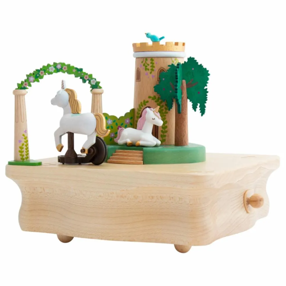 Boite à musique en bois Licorne