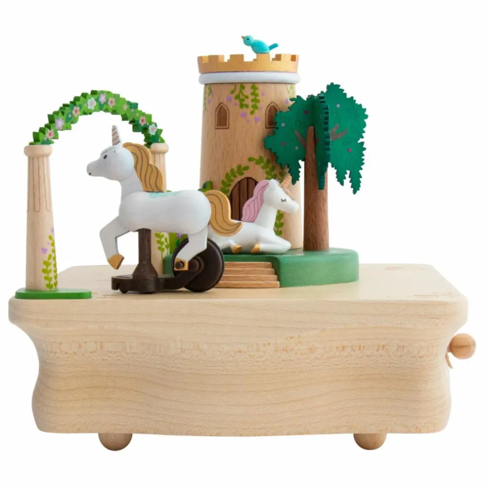 Boite à musique en bois Licorne
