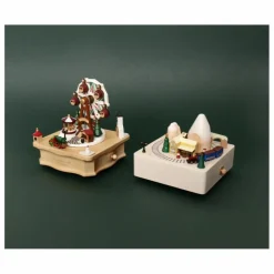 Boite à musique en bois Marché de Noël